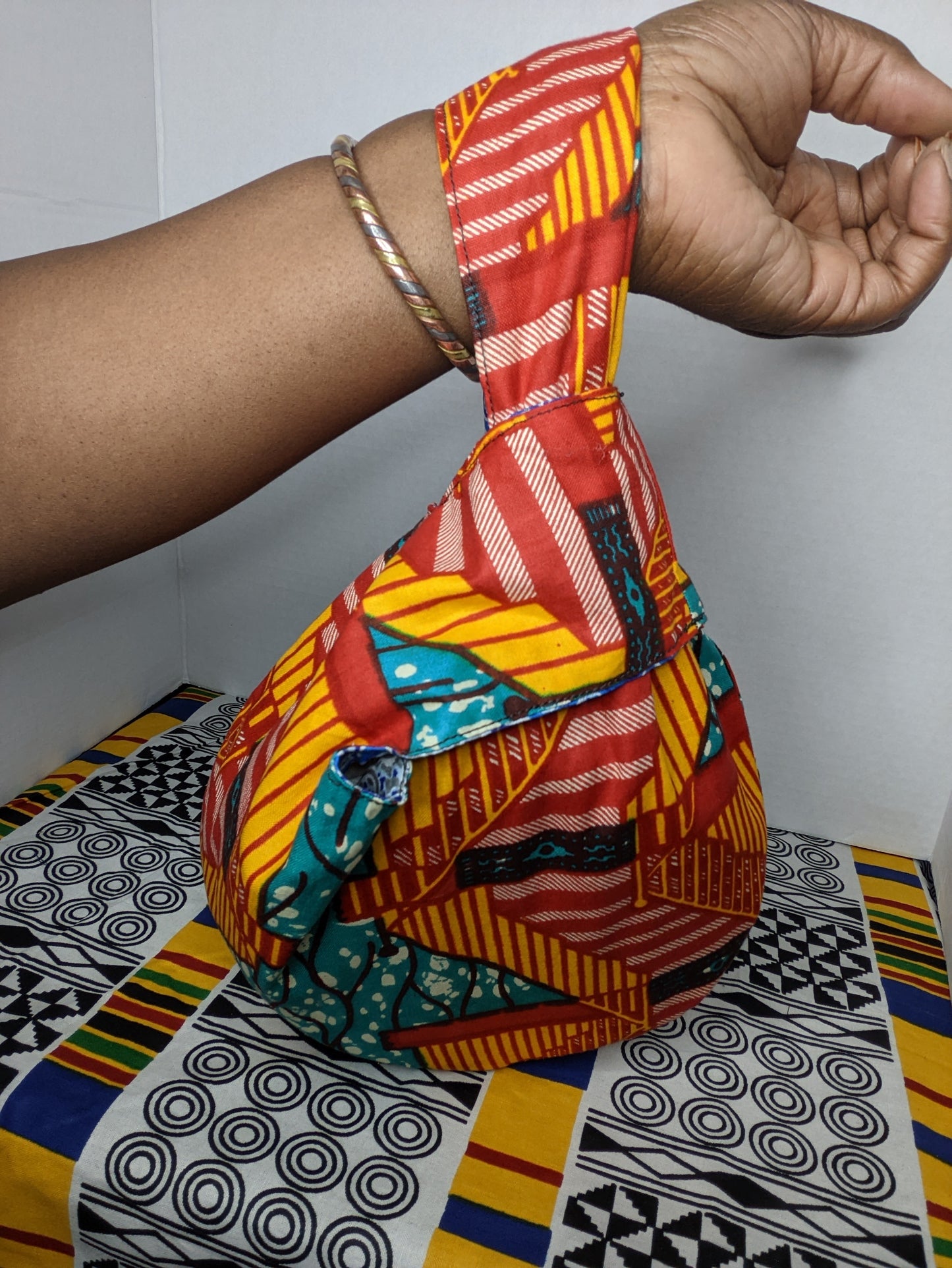 SOLD Reversable Print Knot Money Bag