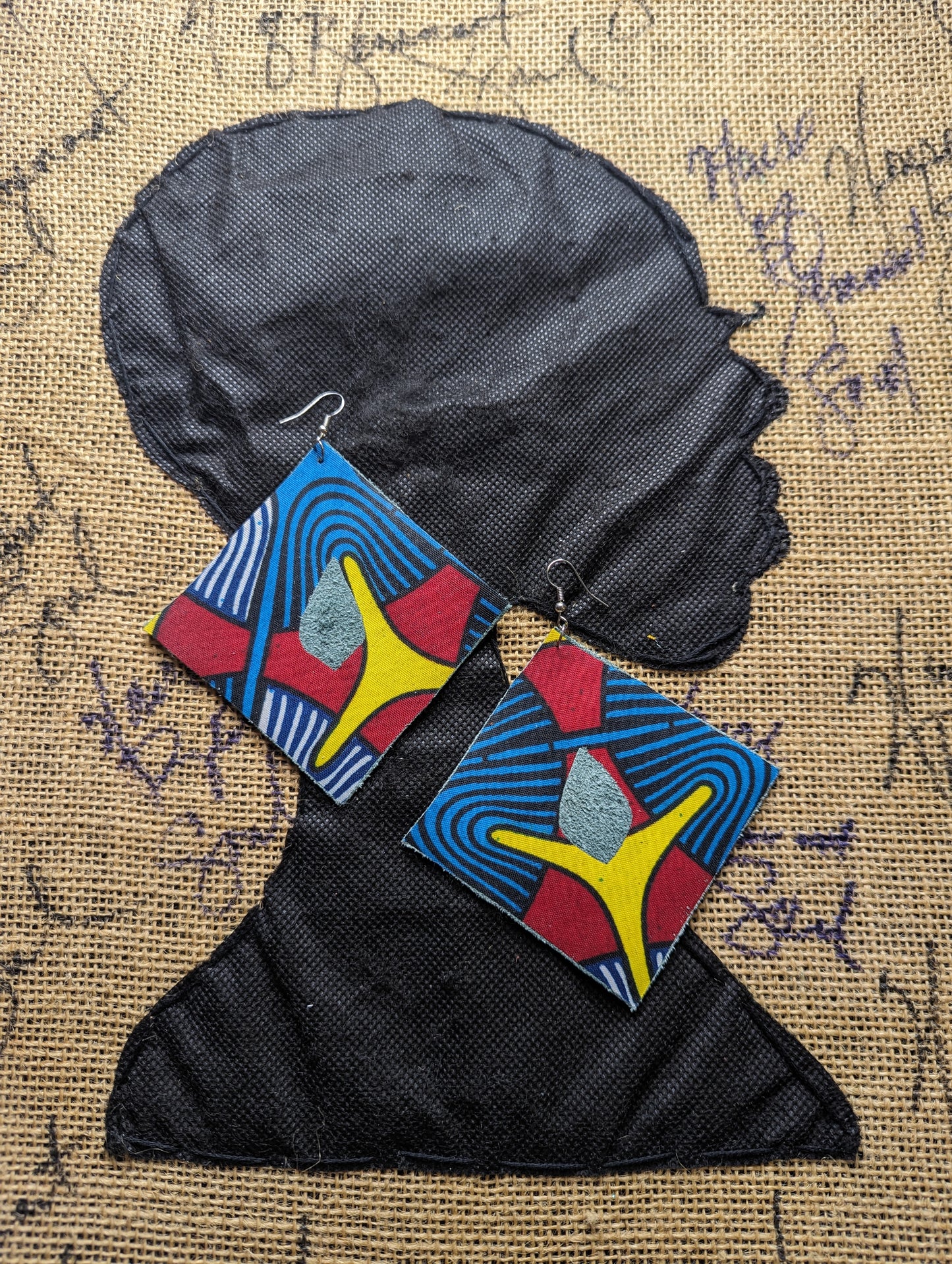 Wearable Art Ankara and Leather earrings!